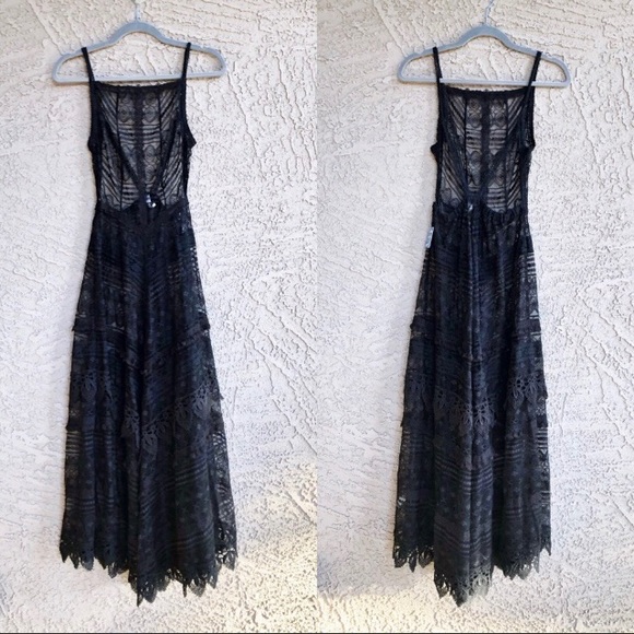 FREE PEOPLE Mitered Meadows Lace Apron Dress NWT - Picture 3 of 7